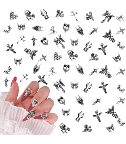 Amazon | ネイルパーツ レトロパンクネイルアートジュエリー、3Dネイル